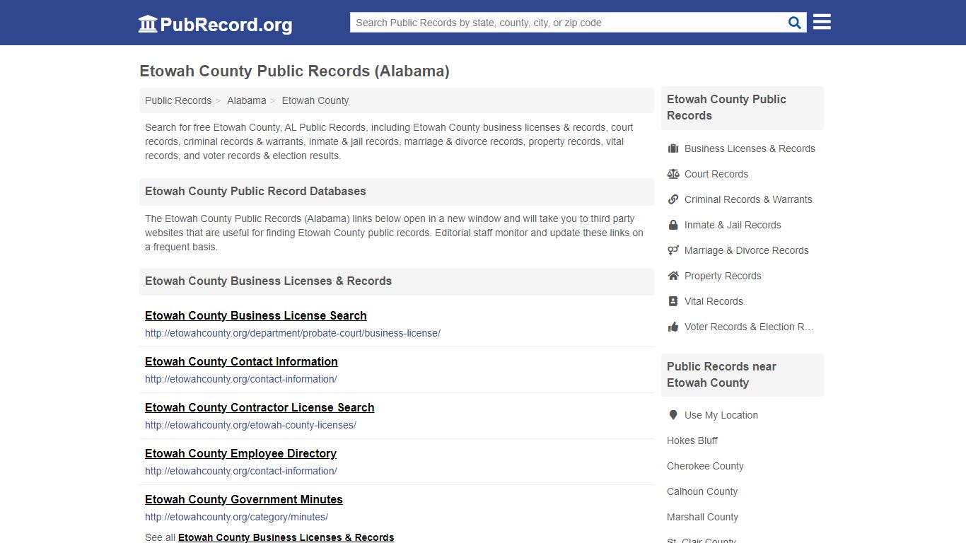 Free Etowah County Public Records (Alabama Public Records) - PubRecord.org